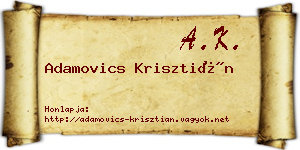 Adamovics Krisztián névjegykártya